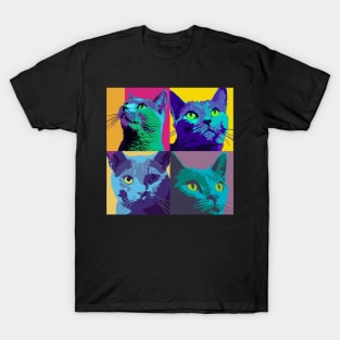 Russian Blue Pop Art - Cat Lover Gift T-Shirt